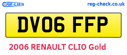DV06FFP are the vehicle registration plates.