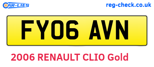 FY06AVN are the vehicle registration plates.