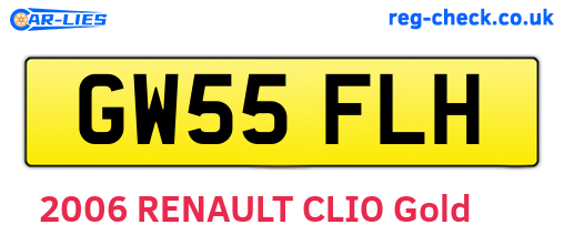 GW55FLH are the vehicle registration plates.