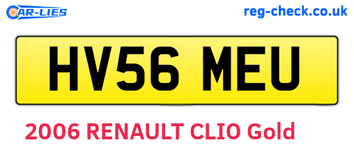 HV56MEU are the vehicle registration plates.