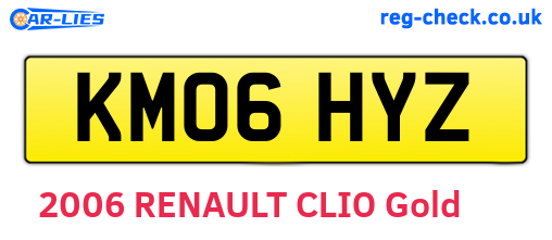 KM06HYZ are the vehicle registration plates.