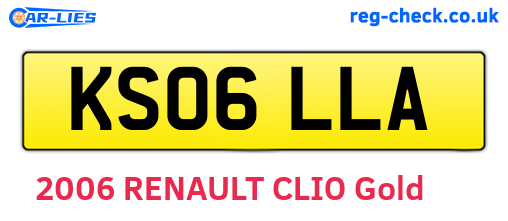KS06LLA are the vehicle registration plates.
