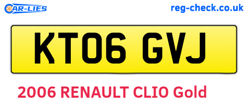 KT06GVJ are the vehicle registration plates.