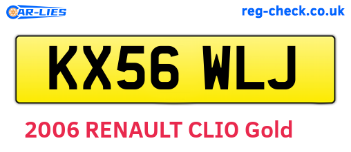 KX56WLJ are the vehicle registration plates.