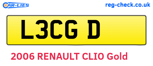 L3CGD are the vehicle registration plates.