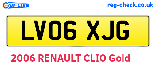 LV06XJG are the vehicle registration plates.