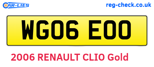 WG06EOO are the vehicle registration plates.