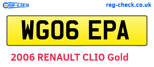 WG06EPA are the vehicle registration plates.