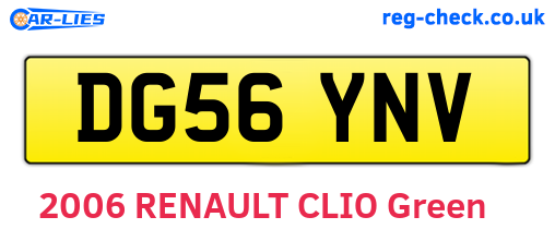 DG56YNV are the vehicle registration plates.