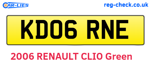 KD06RNE are the vehicle registration plates.
