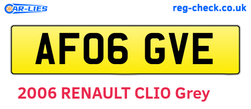 AF06GVE are the vehicle registration plates.