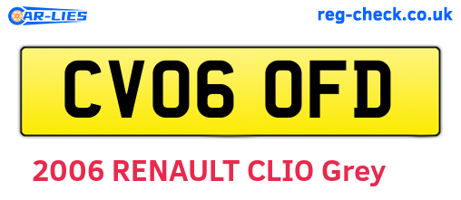 CV06OFD are the vehicle registration plates.