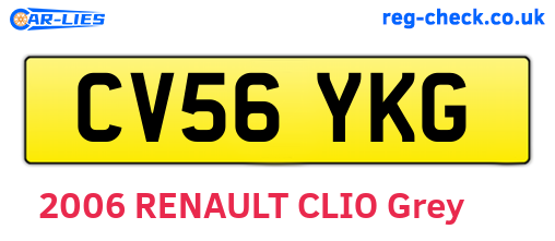 CV56YKG are the vehicle registration plates.