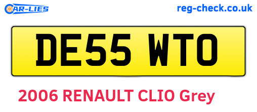 DE55WTO are the vehicle registration plates.