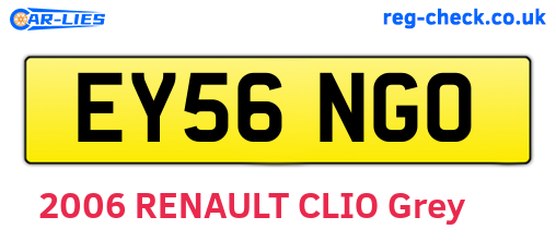 EY56NGO are the vehicle registration plates.