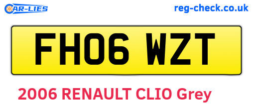 FH06WZT are the vehicle registration plates.
