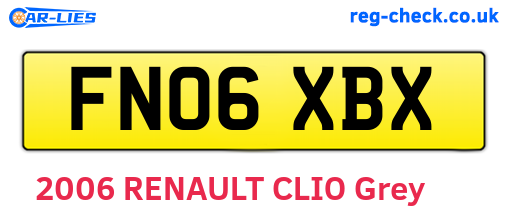 FN06XBX are the vehicle registration plates.