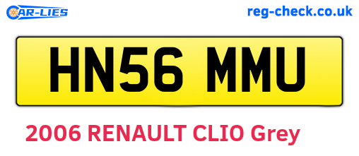 HN56MMU are the vehicle registration plates.
