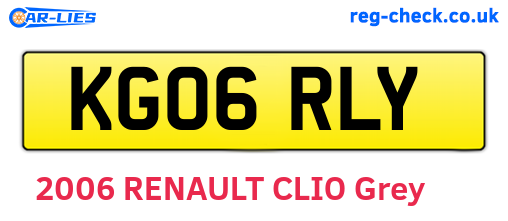 KG06RLY are the vehicle registration plates.