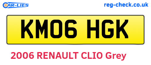 KM06HGK are the vehicle registration plates.