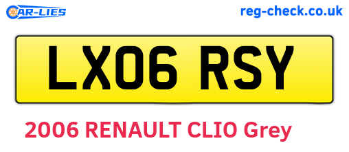 LX06RSY are the vehicle registration plates.
