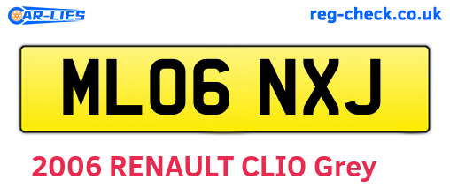 ML06NXJ are the vehicle registration plates.
