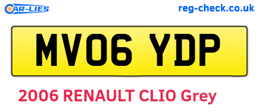MV06YDP are the vehicle registration plates.