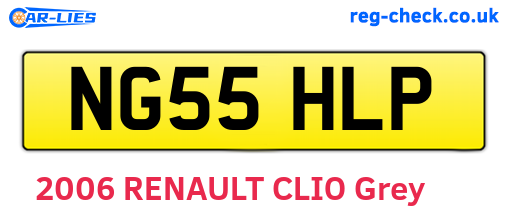 NG55HLP are the vehicle registration plates.
