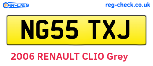 NG55TXJ are the vehicle registration plates.