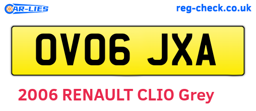 OV06JXA are the vehicle registration plates.