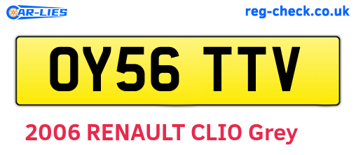 OY56TTV are the vehicle registration plates.