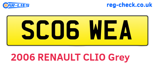 SC06WEA are the vehicle registration plates.