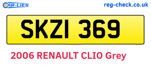 SKZ1369 are the vehicle registration plates.
