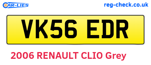 VK56EDR are the vehicle registration plates.