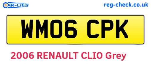 WM06CPK are the vehicle registration plates.