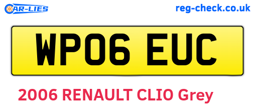 WP06EUC are the vehicle registration plates.