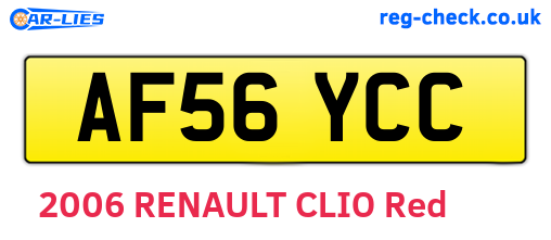 AF56YCC are the vehicle registration plates.