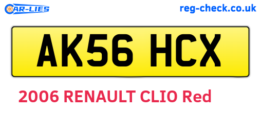 AK56HCX are the vehicle registration plates.