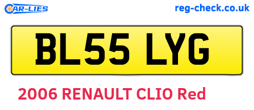 BL55LYG are the vehicle registration plates.