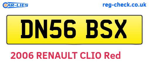 DN56BSX are the vehicle registration plates.