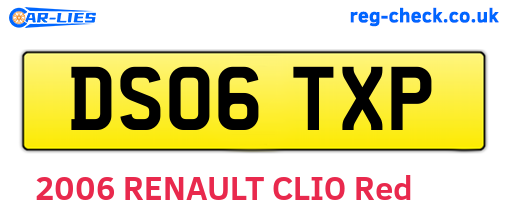 DS06TXP are the vehicle registration plates.
