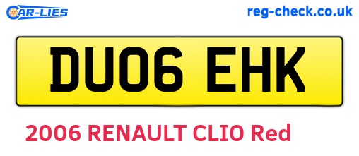 DU06EHK are the vehicle registration plates.