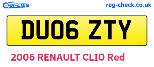 DU06ZTY are the vehicle registration plates.