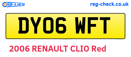 DY06WFT are the vehicle registration plates.