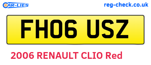FH06USZ are the vehicle registration plates.