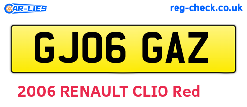 GJ06GAZ are the vehicle registration plates.