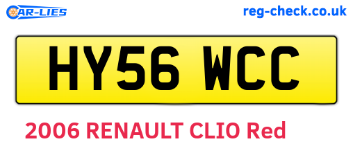 HY56WCC are the vehicle registration plates.