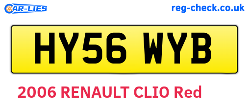 HY56WYB are the vehicle registration plates.