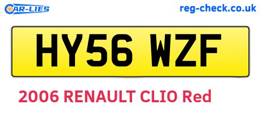 HY56WZF are the vehicle registration plates.