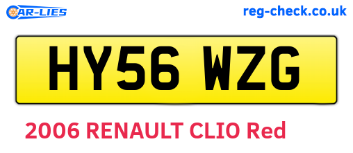 HY56WZG are the vehicle registration plates.